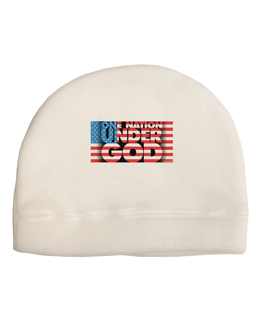 One Nation Under God Adult Fleece Beanie Cap Hat-Beanie-TooLoud-White-One-Size-Fits-Most-Davson Sales