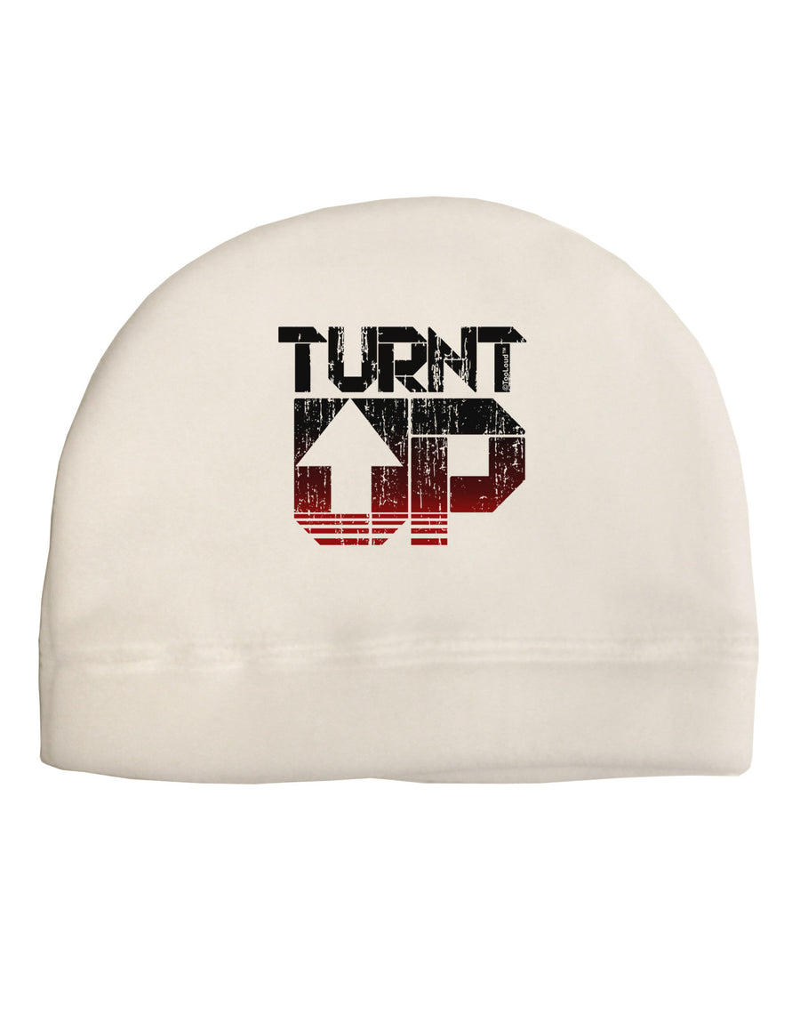 TooLoud Turnt Up Distressed Adult Fleece Beanie Cap Hat-Beanie-TooLoud-White-One-Size-Fits-Most-Davson Sales