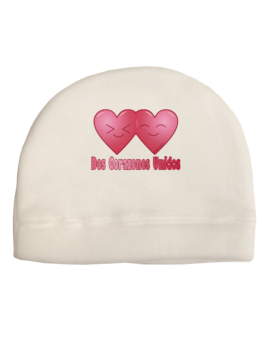 Dos Corazones Unidos Design Adult Fleece Beanie Cap Hat by TooLoud-Beanie-TooLoud-White-One-Size-Fits-Most-Davson Sales