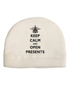 Keep Calm and Open Presents Christmas Adult Fleece Beanie Cap Hat-Beanie-TooLoud-White-One-Size-Fits-Most-Davson Sales