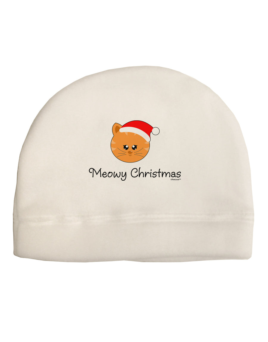 Meowy Christmas Cute Cat Santa Hat Child Fleece Beanie Cap Hat-Beanie-TooLoud-White-One-Size-Fits-Most-Davson Sales