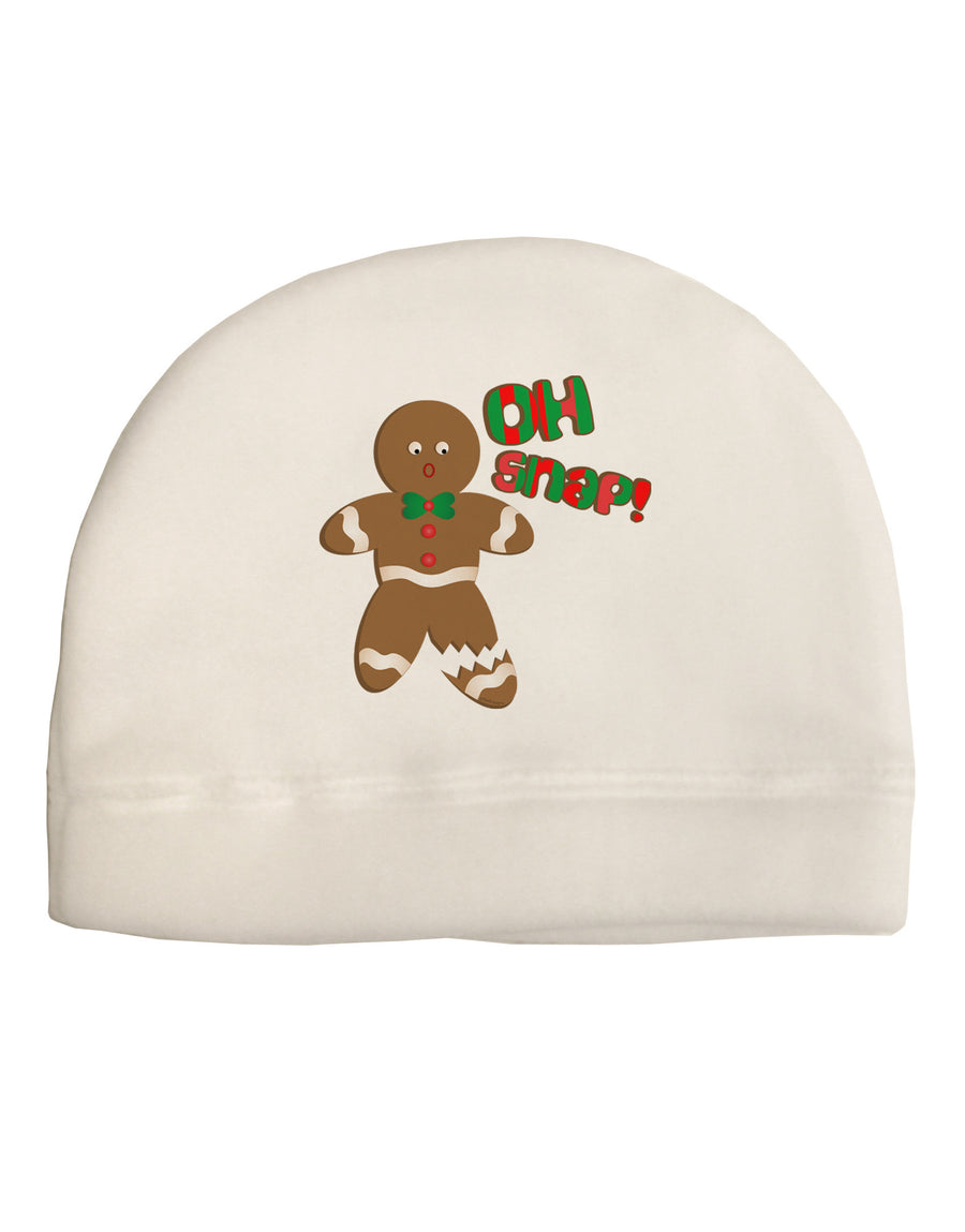 Oh Snap Gingerbread Man Christmas Child Fleece Beanie Cap Hat-Beanie-TooLoud-White-One-Size-Fits-Most-Davson Sales