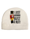 I Just Wanna Bust A Nut Nutcracker Adult Fleece Beanie Cap Hat by-Beanie-TooLoud-White-One-Size-Fits-Most-Davson Sales