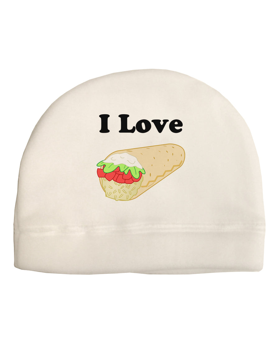 I Love Burritos - Funny Food Adult Fleece Beanie Cap Hat-Beanie-TooLoud-White-One-Size-Fits-Most-Davson Sales