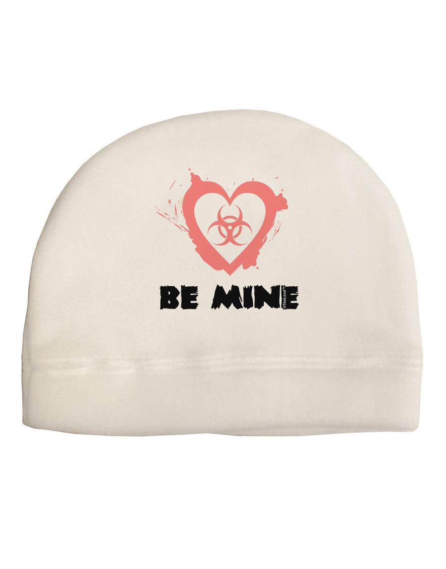 Be Mine - Bio Hazard Heart Adult Fleece Beanie Cap Hat by TooLoud-Beanie-TooLoud-White-One-Size-Fits-Most-Davson Sales