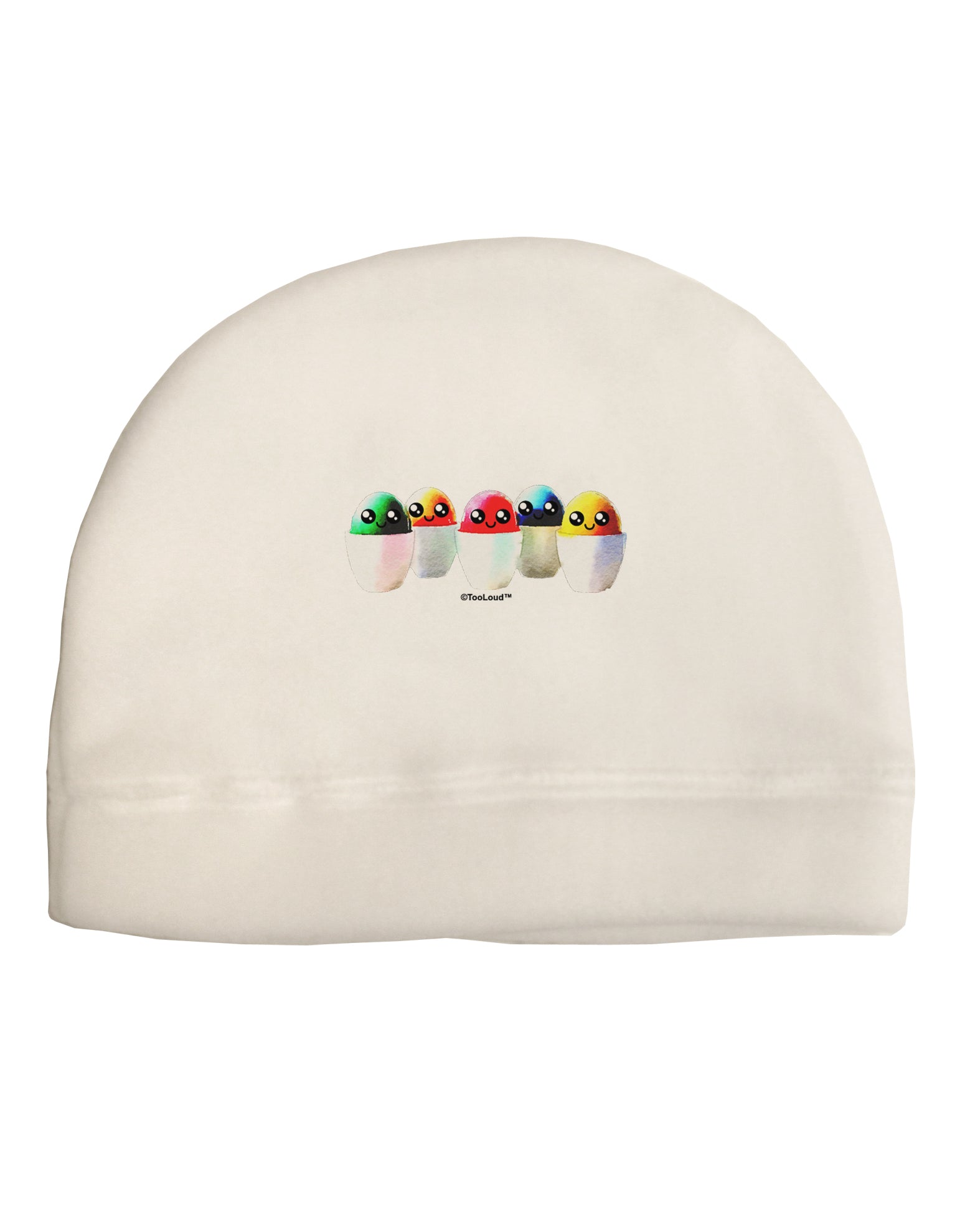 Kawaii Easter Eggs - No Text Adult Fleece Beanie Cap Hat by TooLoud-Beanie-TooLoud-White-One-Size-Fits-Most-Davson Sales