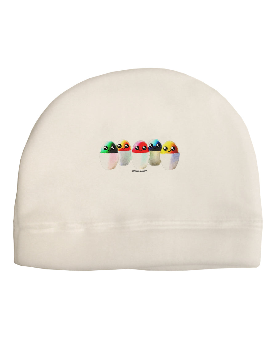 Kawaii Easter Eggs - No Text Adult Fleece Beanie Cap Hat by TooLoud-Beanie-TooLoud-White-One-Size-Fits-Most-Davson Sales