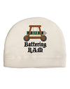 Battering RAM Text Adult Fleece Beanie Cap Hat-Beanie-TooLoud-White-One-Size-Fits-Most-Davson Sales