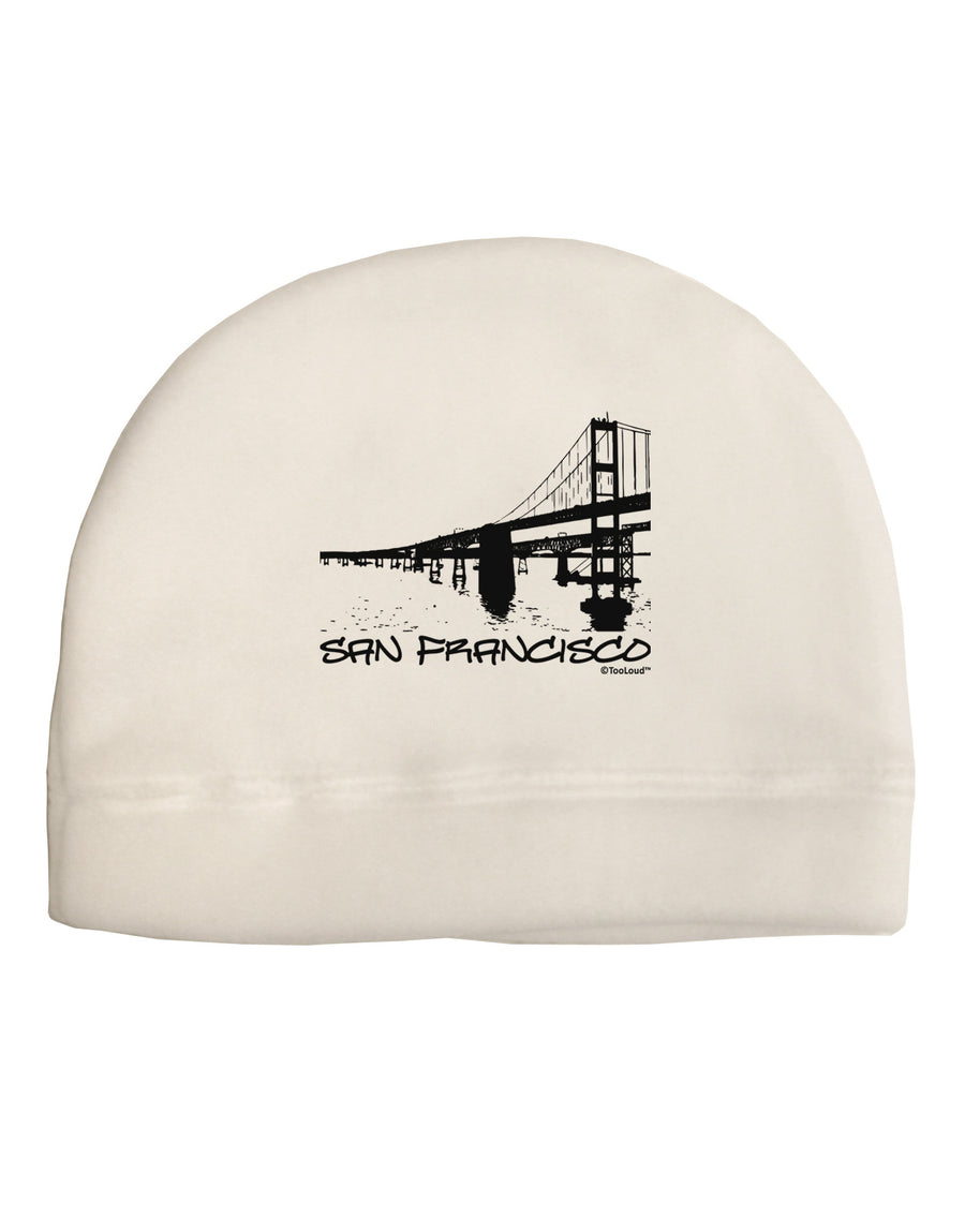 Bay Bridge Cutout Design - San Francisco Child Fleece Beanie Cap Hat by TooLoud-Beanie-TooLoud-White-One-Size-Fits-Most-Davson Sales