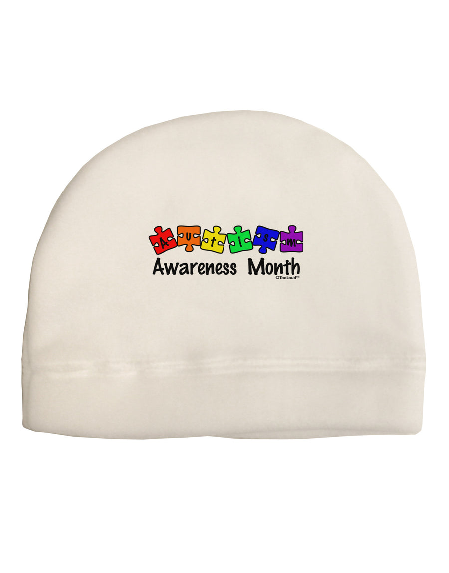 Autism Awareness Month - Colorful Puzzle Pieces Child Fleece Beanie Cap Hat by TooLoud-Beanie-TooLoud-White-One-Size-Fits-Most-Davson Sales