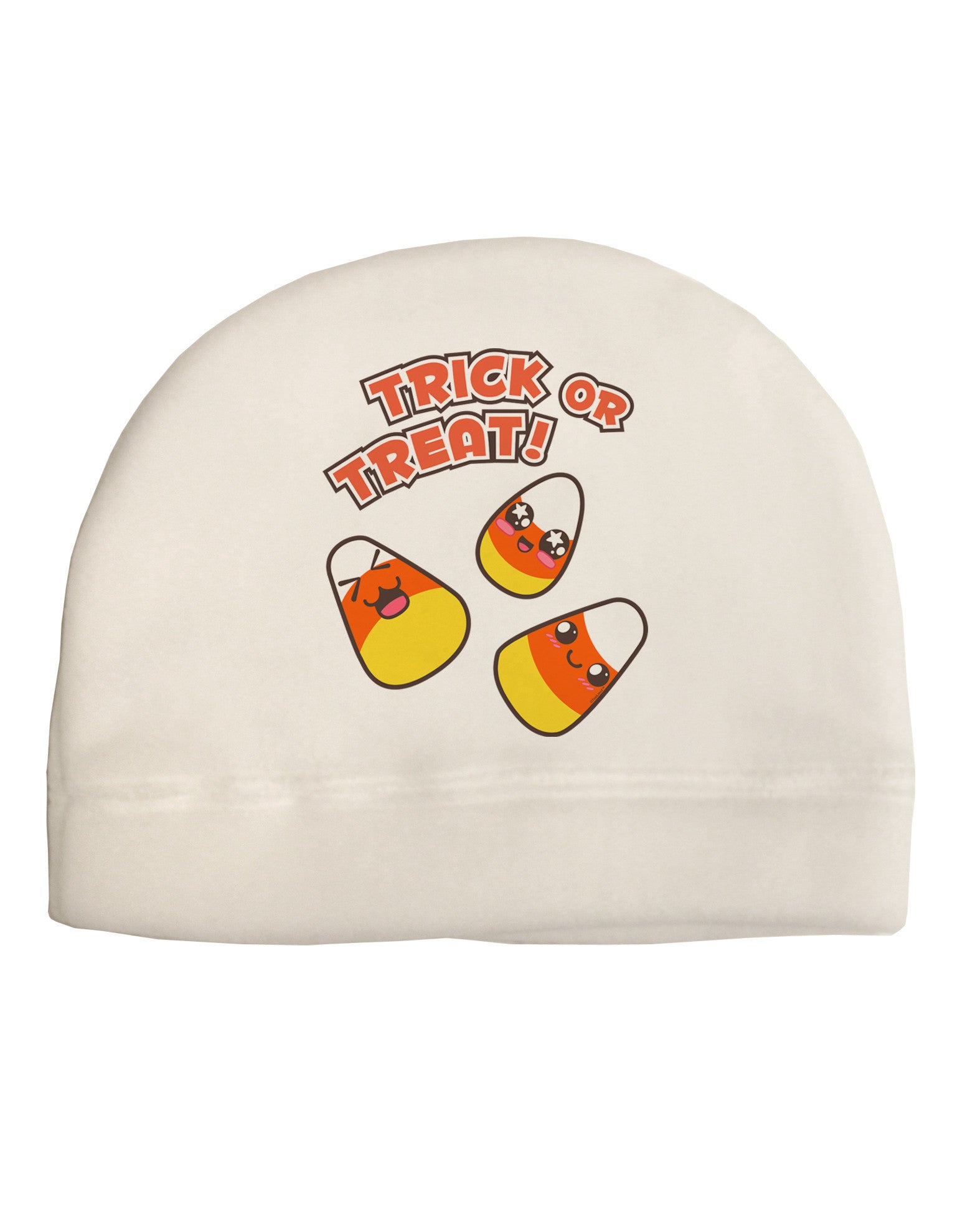 Trick or Treat Cute Candy Corn Halloween Adult Fleece Beanie Cap Hat-Beanie-TooLoud-White-One-Size-Fits-Most-Davson Sales
