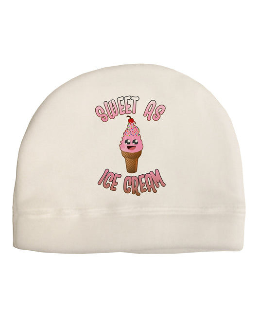 Cute Ice Cream Cone - Sweet As Ice Cream Child Fleece Beanie Cap Hat-Beanie-TooLoud-White-One-Size-Fits-Most-Davson Sales