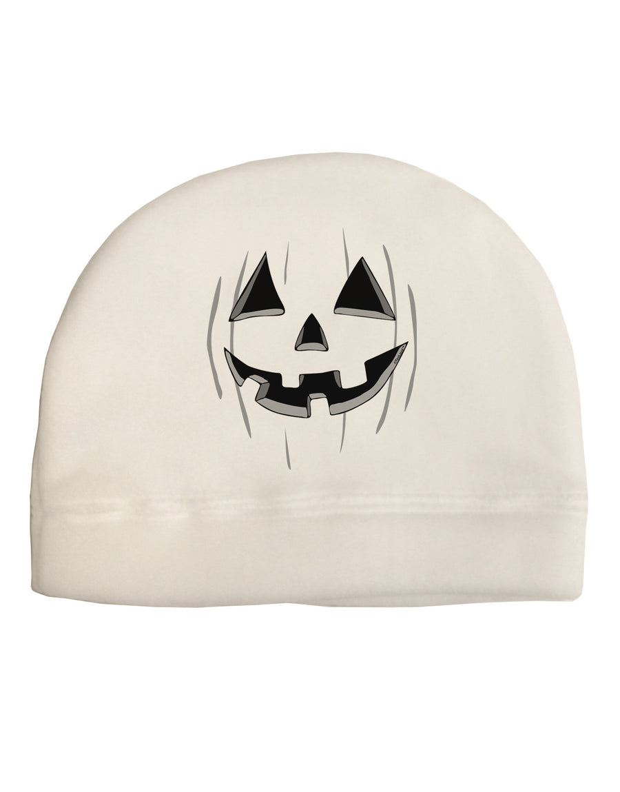 Halloween Pumpkin Smile Jack O Lantern Adult Fleece Beanie Cap Hat-Beanie-TooLoud-White-One-Size-Fits-Most-Davson Sales