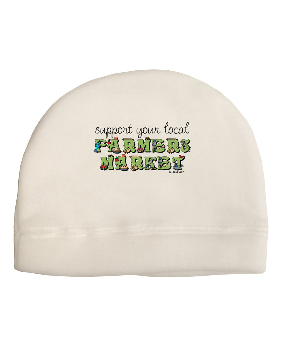 Support Your Local Farmers Market - Color Child Fleece Beanie Cap Hat-Beanie-TooLoud-White-One-Size-Fits-Most-Davson Sales