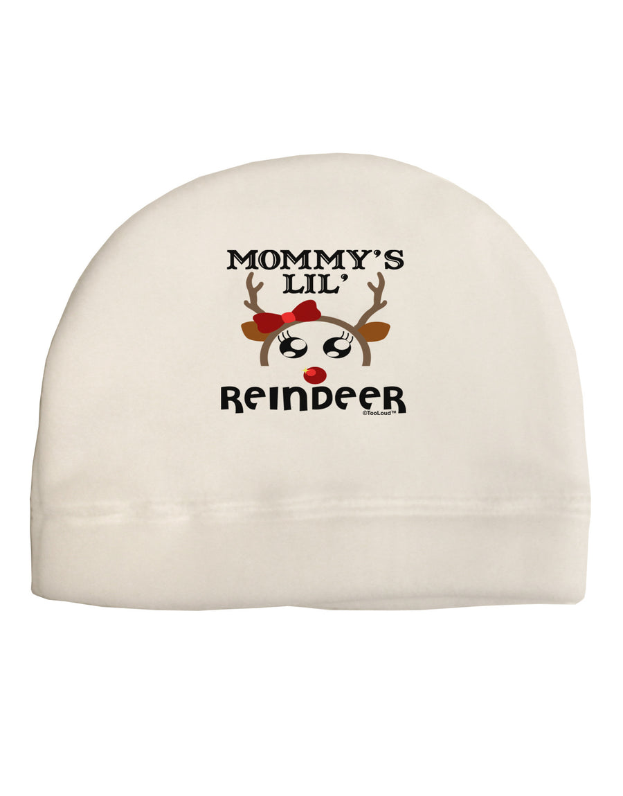 Mommy's Lil Reindeer Girl Adult Fleece Beanie Cap Hat-Beanie-TooLoud-White-One-Size-Fits-Most-Davson Sales