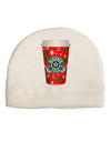 Blessed Yule Red Coffee Cup Adult Fleece Beanie Cap Hat by-Beanie-TooLoud-White-One-Size-Fits-Most-Davson Sales