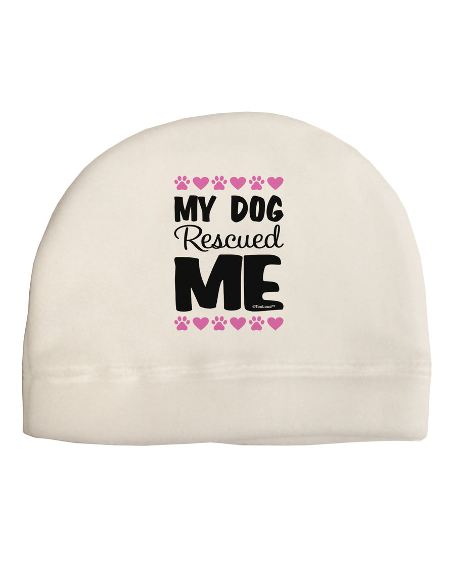 My Dog Rescued Me Child Fleece Beanie Cap Hat-Beanie-TooLoud-White-One-Size-Fits-Most-Davson Sales