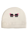 8-Bit Skull Love - Girl and Girl Adult Fleece Beanie Cap Hat-Beanie-TooLoud-White-One-Size-Fits-Most-Davson Sales