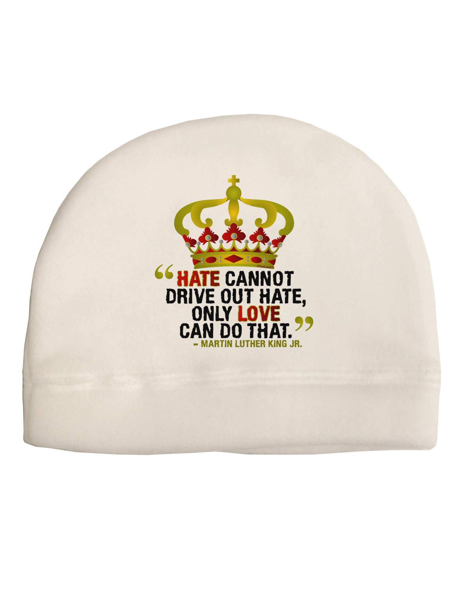 MLK - Only Love Quote Adult Fleece Beanie Cap Hat-Beanie-TooLoud-White-One-Size-Fits-Most-Davson Sales