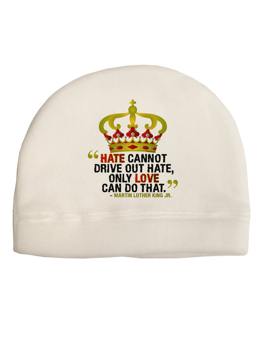 MLK - Only Love Quote Adult Fleece Beanie Cap Hat-Beanie-TooLoud-White-One-Size-Fits-Most-Davson Sales
