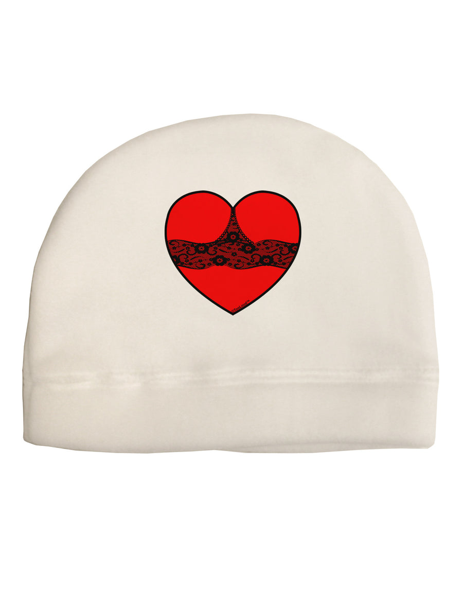 Black Lace Panty Heart Adult Fleece Beanie Cap Hat-Beanie-TooLoud-White-One-Size-Fits-Most-Davson Sales