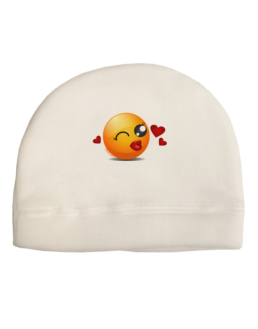 Kissy Face Emoji Girl Child Fleece Beanie Cap Hat-Beanie-TooLoud-White-One-Size-Fits-Most-Davson Sales