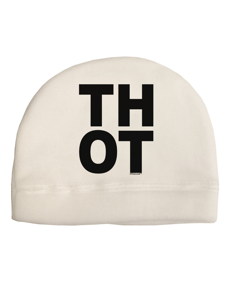 THOT Bold Text Adult Fleece Beanie Cap Hat-Beanie-TooLoud-White-One-Size-Fits-Most-Davson Sales