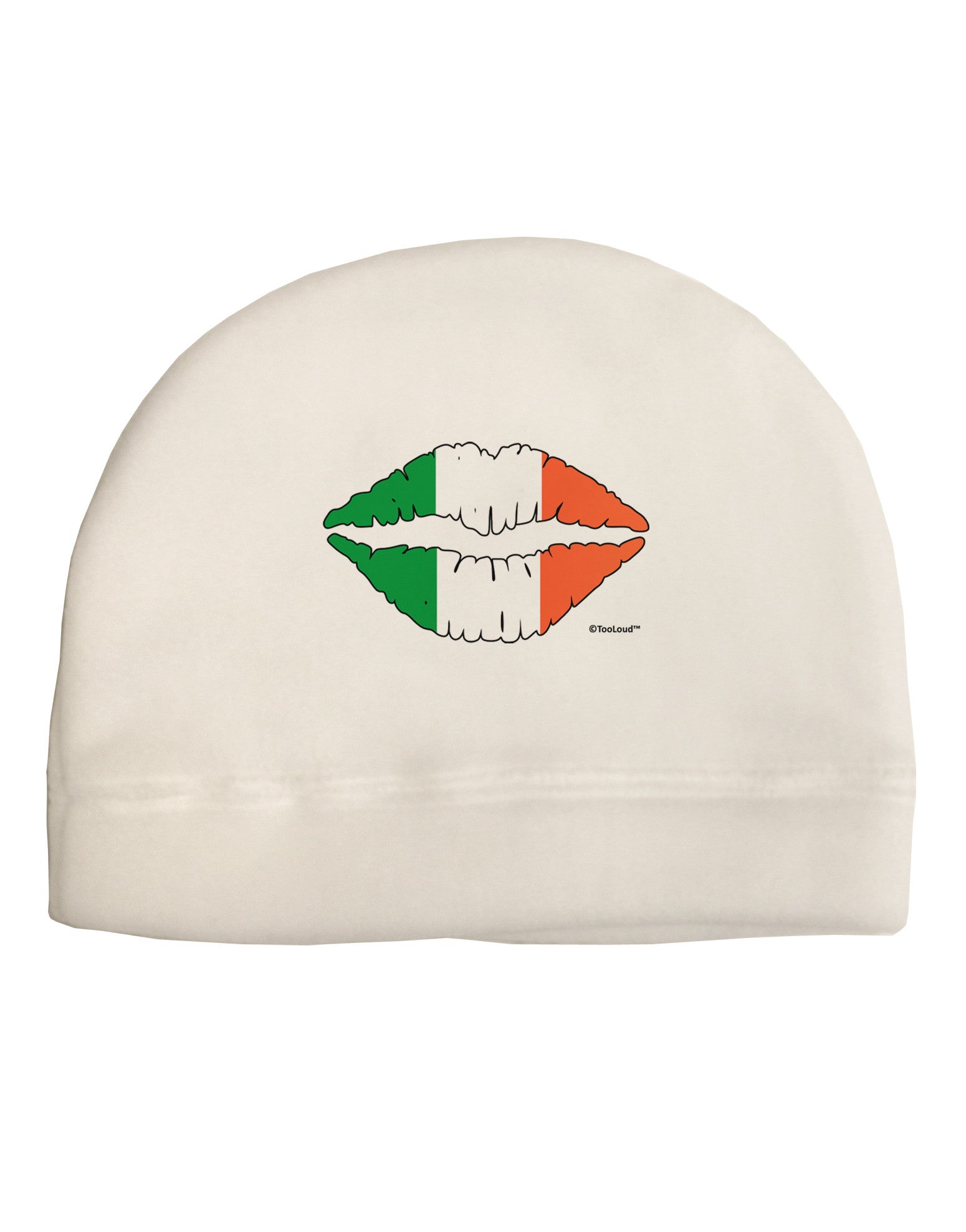 Irish Flag Kiss Adult Fleece Beanie Cap Hat by TooLoud-Beanie-TooLoud-White-One-Size-Fits-Most-Davson Sales
