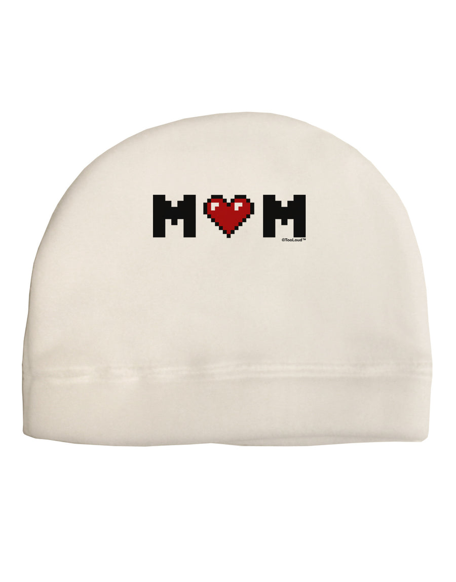 Mom Pixel Heart Adult Fleece Beanie Cap Hat-Beanie-TooLoud-White-One-Size-Fits-Most-Davson Sales