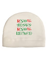 Know Jesus Know Peace Christmas Child Fleece Beanie Cap Hat-Beanie-TooLoud-White-One-Size-Fits-Most-Davson Sales