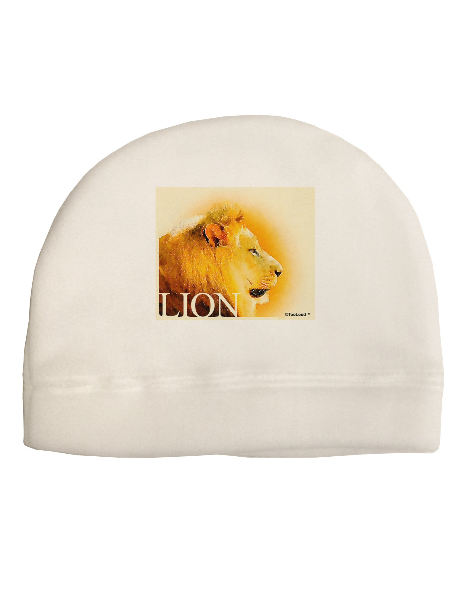 Lion Watercolor 3 Text Adult Fleece Beanie Cap Hat-Beanie-TooLoud-White-One-Size-Fits-Most-Davson Sales
