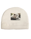Laying White Wolf Child Fleece Beanie Cap Hat-Beanie-TooLoud-White-One-Size-Fits-Most-Davson Sales