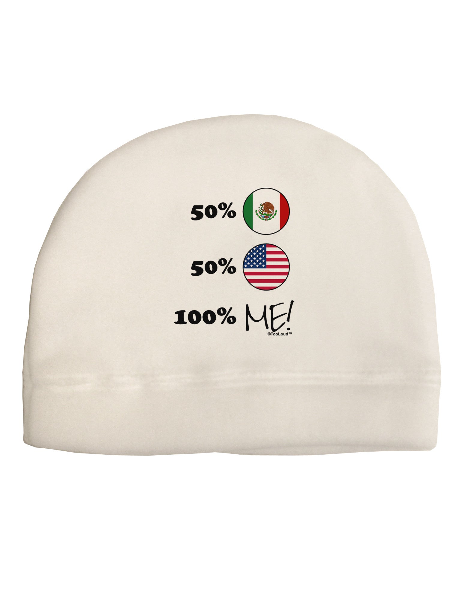 Mexican American 100 Percent Me Adult Fleece Beanie Cap Hat-Beanie-TooLoud-White-One-Size-Fits-Most-Davson Sales