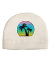 Palm Trees Silhouette - Beach Sunset Design Adult Fleece Beanie Cap Hat-Beanie-TooLoud-White-One-Size-Fits-Most-Davson Sales