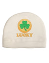 Shamrock Button - Lucky Child Fleece Beanie Cap Hat by TooLoud-Beanie-TooLoud-White-One-Size-Fits-Most-Davson Sales