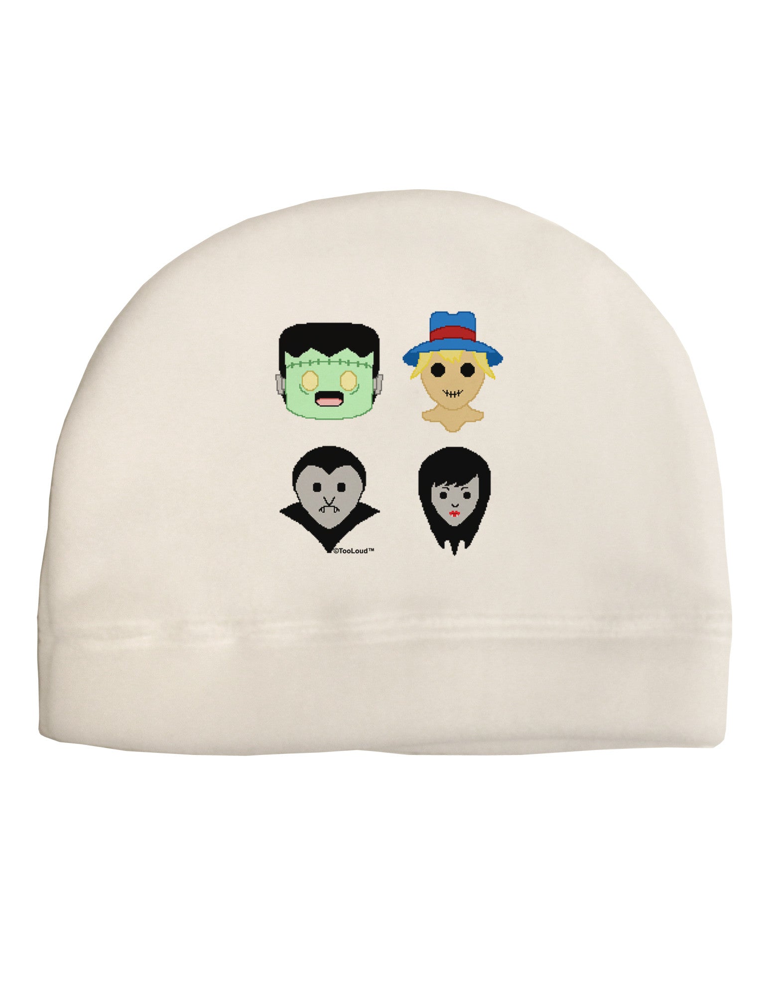 Cute Pixel Monsters Adult Fleece Beanie Cap Hat-Beanie-TooLoud-White-One-Size-Fits-Most-Davson Sales