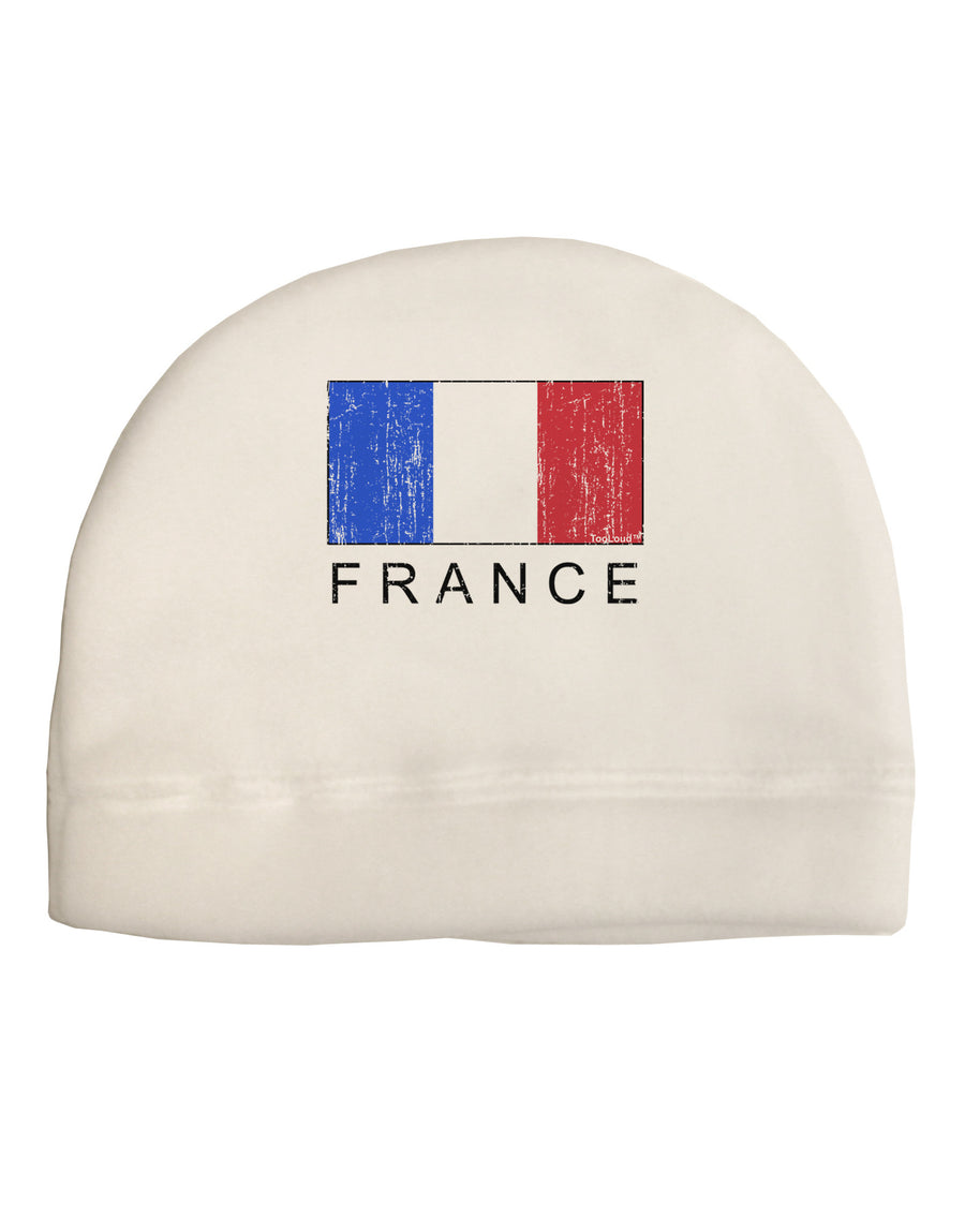 French Flag - France Text Distressed Child Fleece Beanie Cap Hat by TooLoud-Beanie-TooLoud-White-One-Size-Fits-Most-Davson Sales