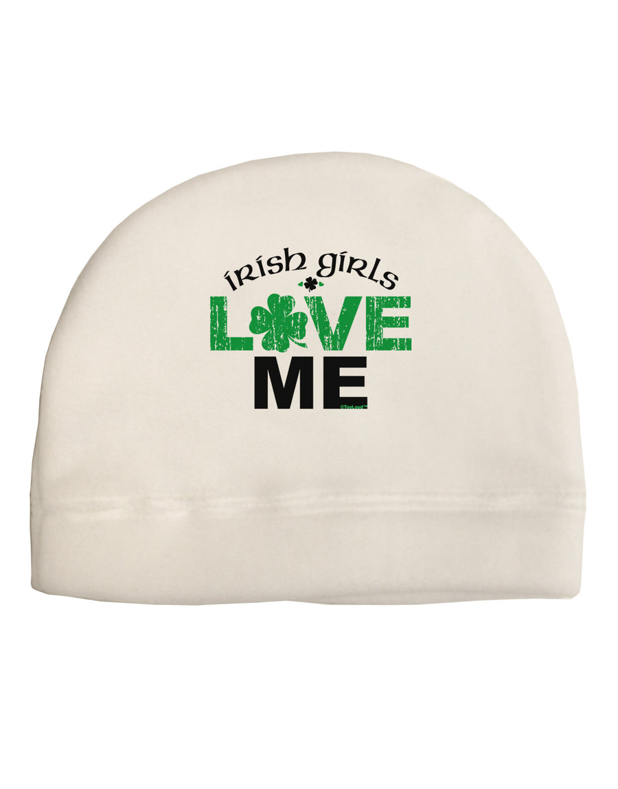 Irish Girls Love Me Adult Fleece Beanie Cap Hat-Beanie-TooLoud-White-One-Size-Fits-Most-Davson Sales