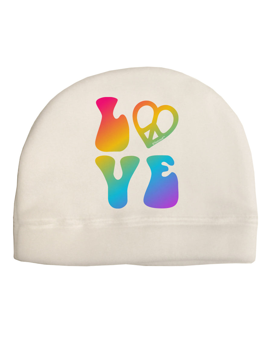 Peace and Love - Peace Heart Love Adult Fleece Beanie Cap Hat-Beanie-TooLoud-White-One-Size-Fits-Most-Davson Sales