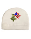 Coqui Holding Flag Adult Fleece Beanie Cap Hat-Beanie-TooLoud-White-One-Size-Fits-Most-Davson Sales