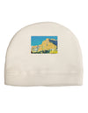 Colorado Snowy Mtns WaterColor Adult Fleece Beanie Cap Hat-Beanie-TooLoud-White-One-Size-Fits-Most-Davson Sales