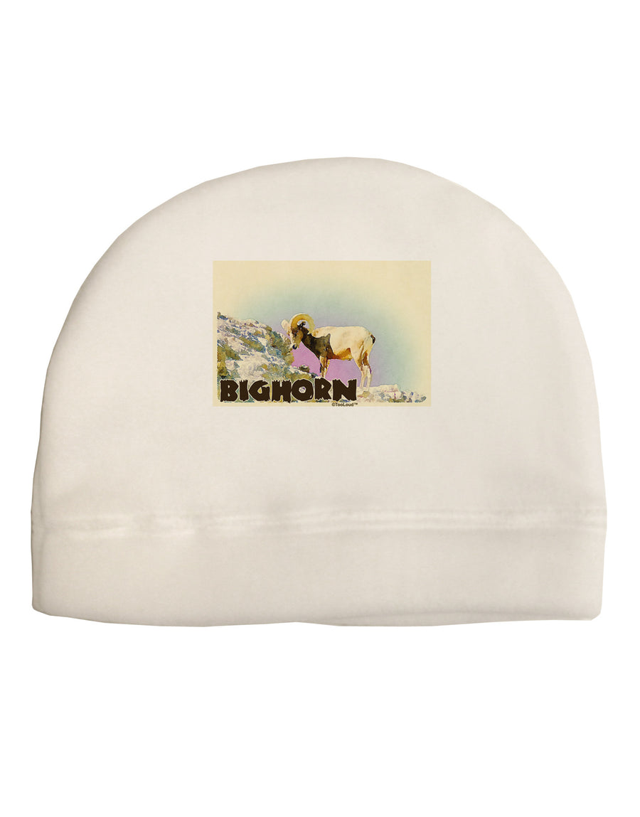 Bighorn Ram WatercolorText Child Fleece Beanie Cap Hat-Beanie-TooLoud-White-One-Size-Fits-Most-Davson Sales