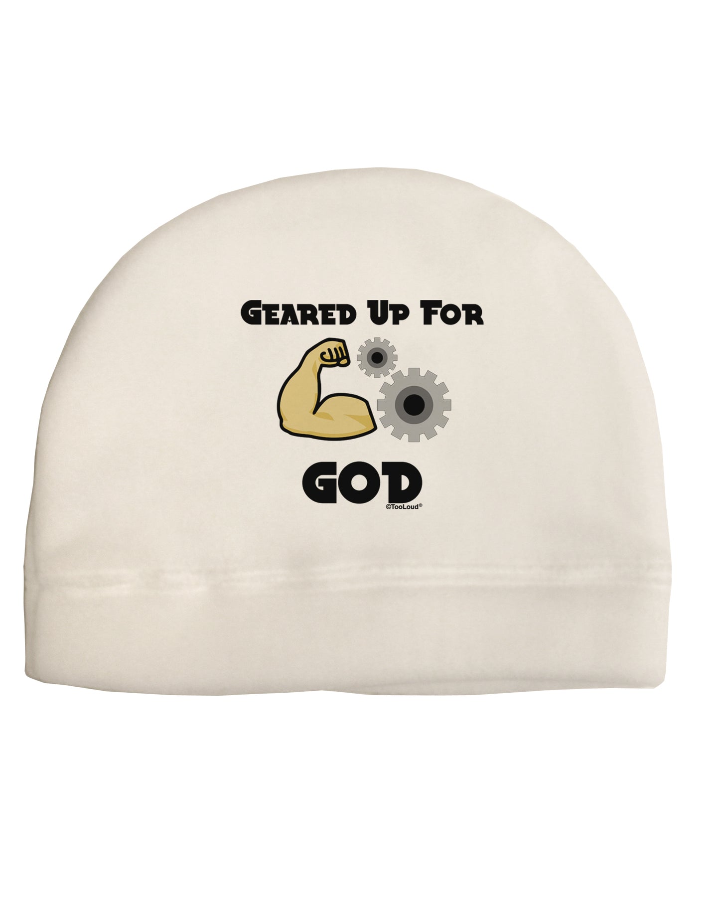 Geared Up For God Adult Fleece Beanie Cap Hat by TooLoud-TooLoud-White-One-Size-Fits-Most-Davson Sales