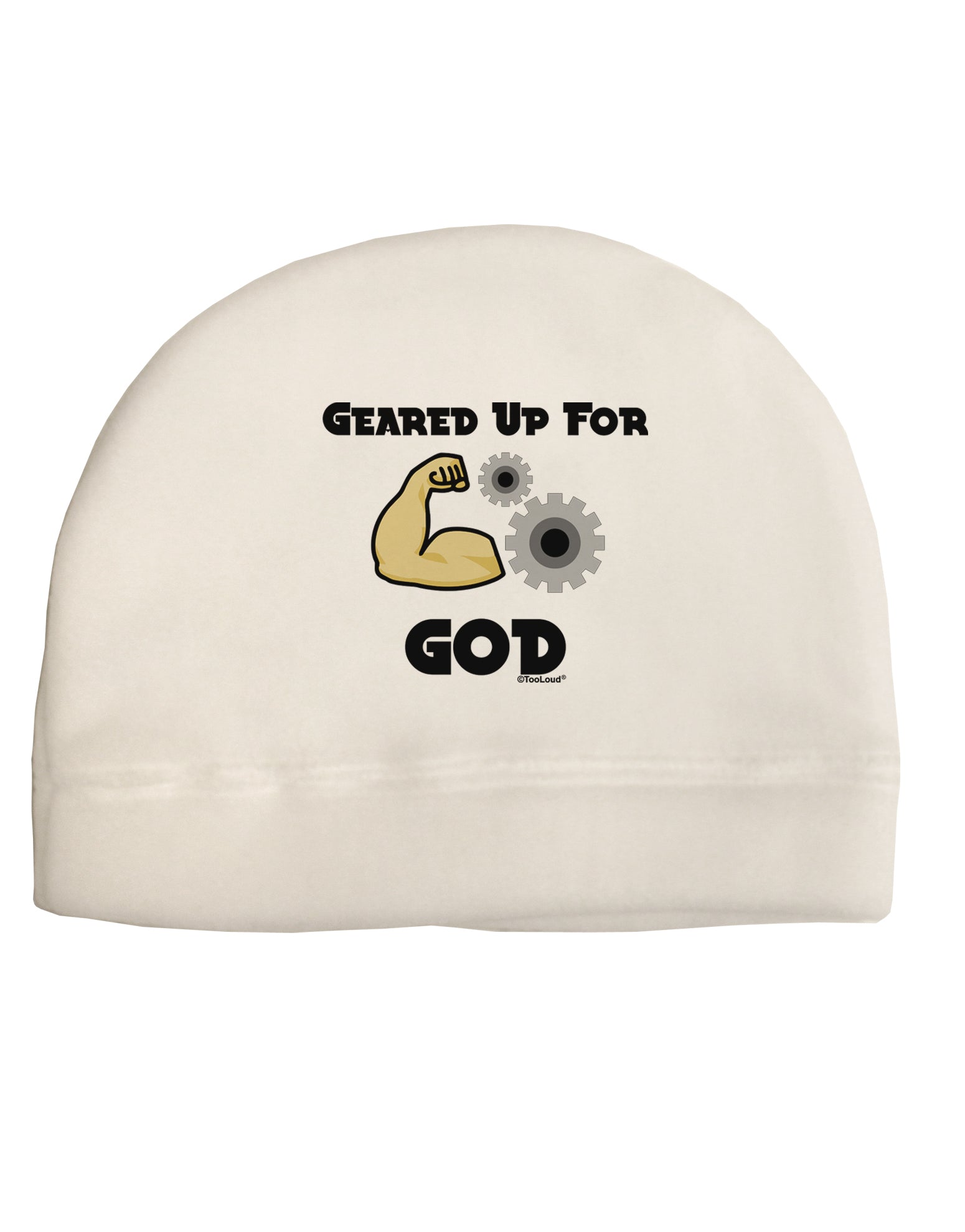 Geared Up For God Adult Fleece Beanie Cap Hat by TooLoud-TooLoud-White-One-Size-Fits-Most-Davson Sales