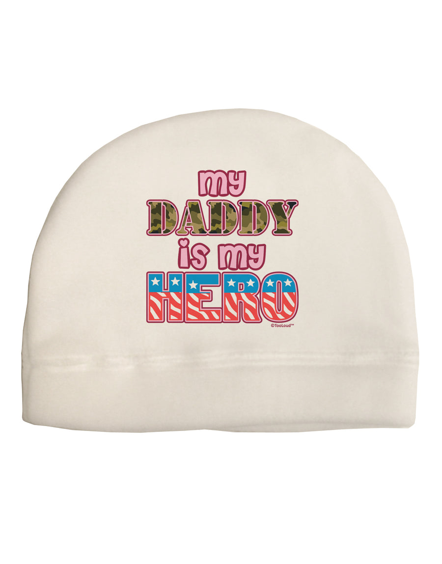 My Daddy is My Hero - Armed Forces - Pink Child Fleece Beanie Cap Hat by TooLoud-Beanie-TooLoud-White-One-Size-Fits-Most-Davson Sales