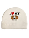 I Heart My - Cute Bulldog - Red Adult Fleece Beanie Cap Hat by TooLoud-Beanie-TooLoud-White-One-Size-Fits-Most-Davson Sales