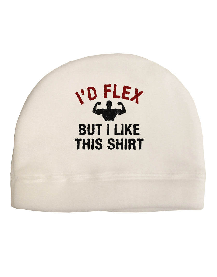 I'd Flex But I Like This Shirt Adult Fleece Beanie Cap Hat-Beanie-TooLoud-White-One-Size-Fits-Most-Davson Sales