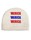 Merica Merica Merica - Red and Blue Adult Fleece Beanie Cap Hat-Beanie-TooLoud-White-One-Size-Fits-Most-Davson Sales