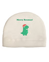 Merry Rexmas T-Rex Dinosaur Christmas Adult Fleece Beanie Cap Hat-Beanie-TooLoud-White-One-Size-Fits-Most-Davson Sales