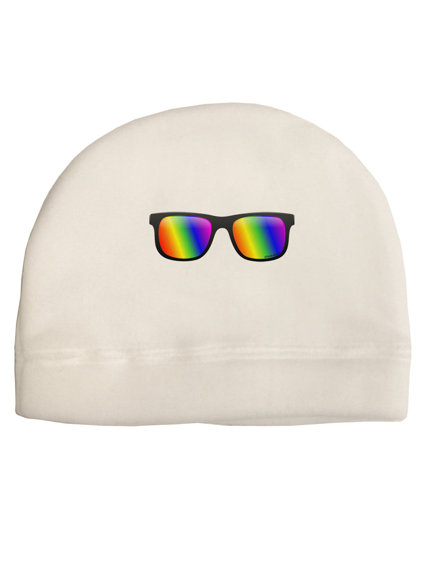 Pride Rainbow Lenses Adult Fleece Beanie Cap Hat by TooLoud-Beanie-TooLoud-White-One-Size-Fits-Most-Davson Sales